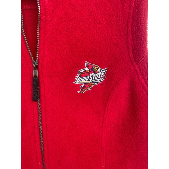 Iowa Sate Vest Women's Small Red Vintage College Fleece Zip Up - Picture 2 of 4